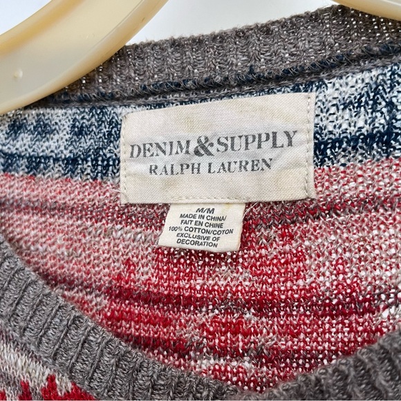 Denim & Supply Ralph Lauren Med Aztec Navajo southwest Knit Henley Sweater Polo - Picture 6 of 7